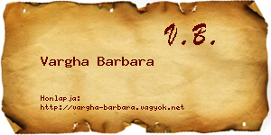 Vargha Barbara névjegykártya